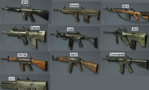 assault rifles